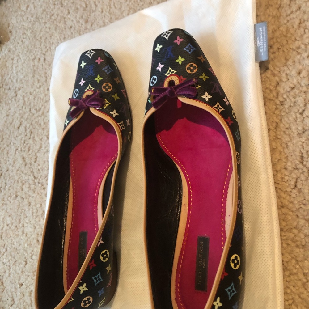 Louis Vuitton Multi-colored Noir Marakami Ballerina Flats Size 39.5